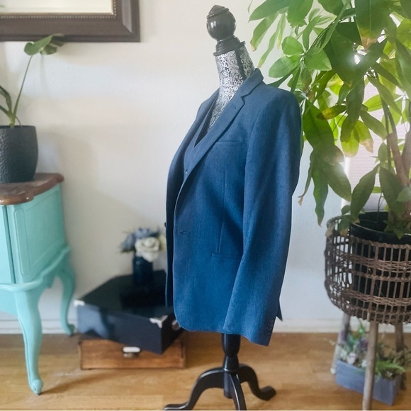 ASOS Suit Jacket & Vest Double Breasted in Blue Melange / Size 36 38 - Picture 5 of 13